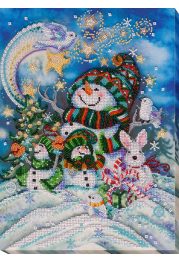 Bead Embroidery Kit on Art Canvas "New year‘s night"