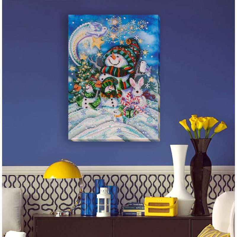 Bead Embroidery Kit on Art Canvas "New year‘s night"