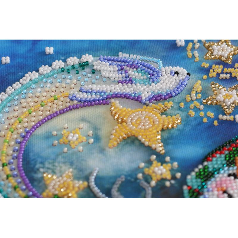 Bead Embroidery Kit on Art Canvas "New year‘s night"
