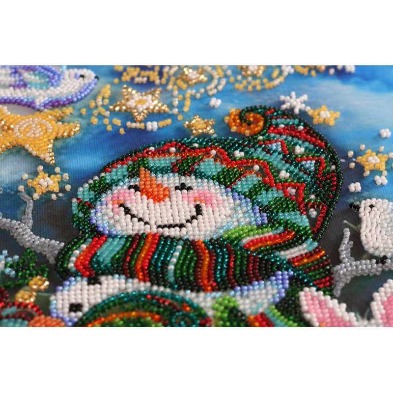Bead Embroidery Kit on Art Canvas "New year‘s night"