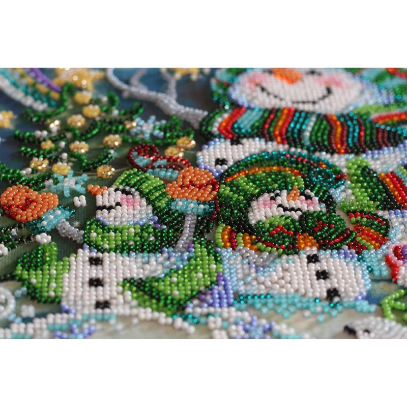 Bead Embroidery Kit on Art Canvas "New year‘s night"