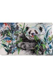 Bead Embroidery Kit on Art Canvas "Bamboo bear"
