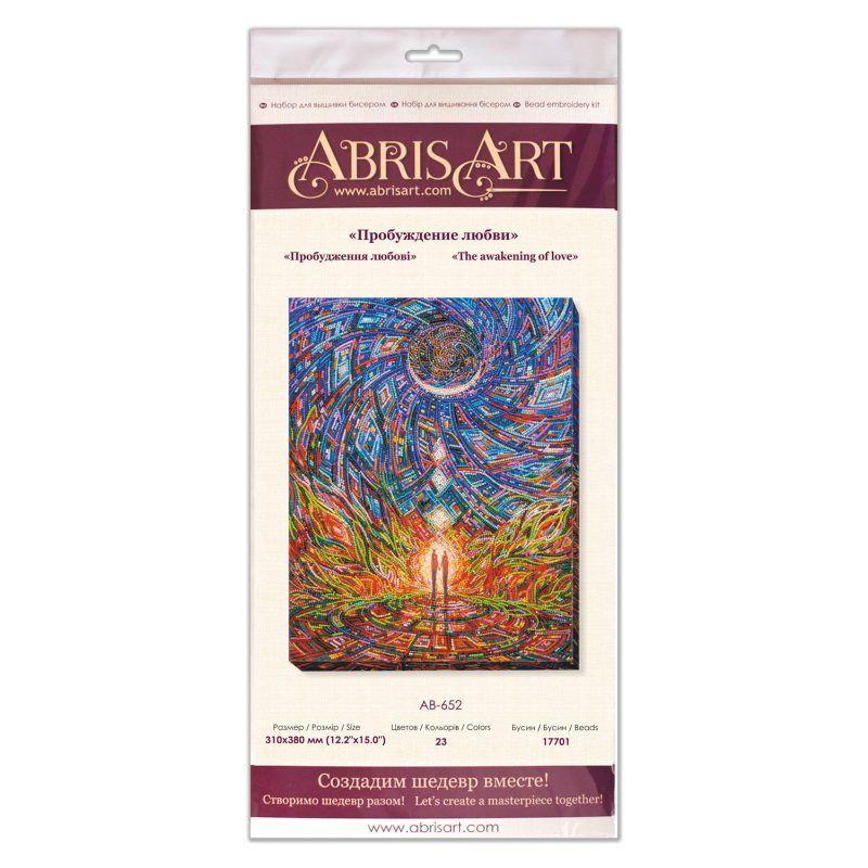 Bead Embroidery Kit on Art Canvas "The awakening of love"
