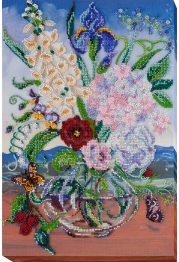 Bead Embroidery Kit on Art Canvas "Affectionate date"