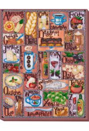 Bead Embroidery Kit on Art Canvas "Gourmet alphabet"