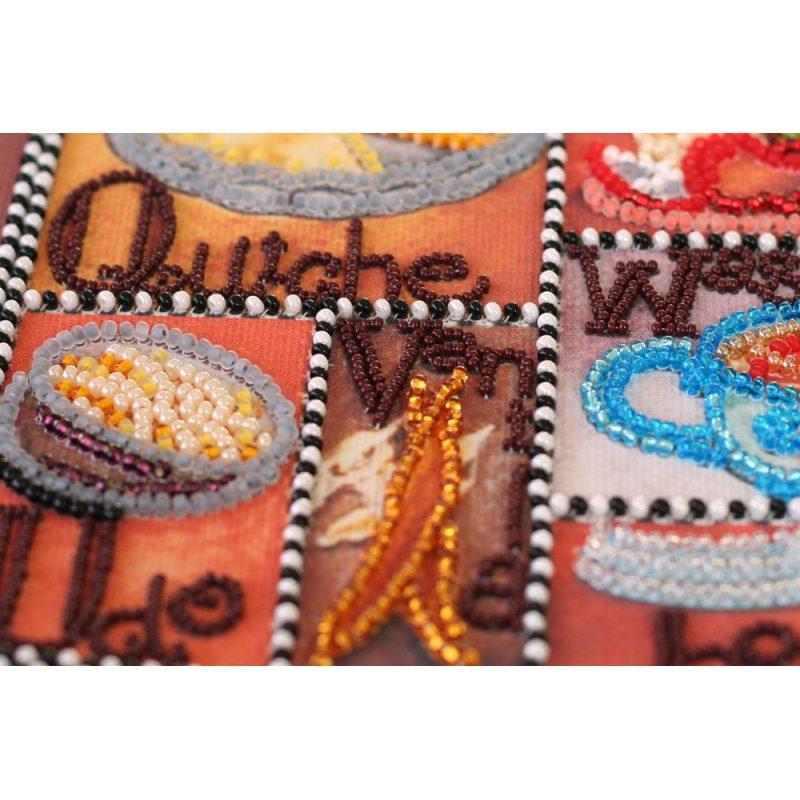 Bead Embroidery Kit on Art Canvas "Gourmet alphabet"