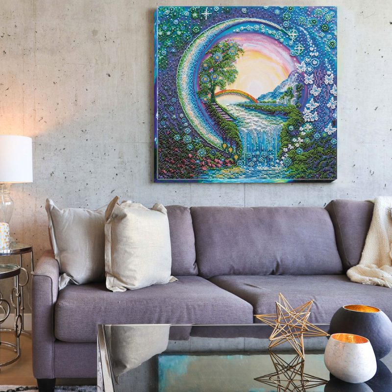 Bead Embroidery Kit on Art Canvas "Crystal spray fly"