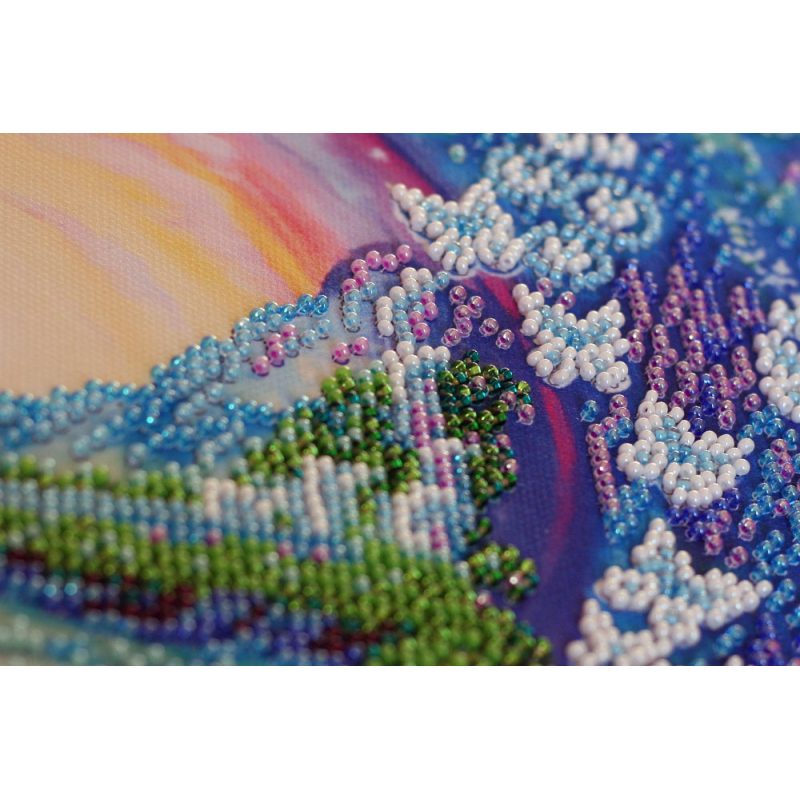 Bead Embroidery Kit on Art Canvas "Crystal spray fly"