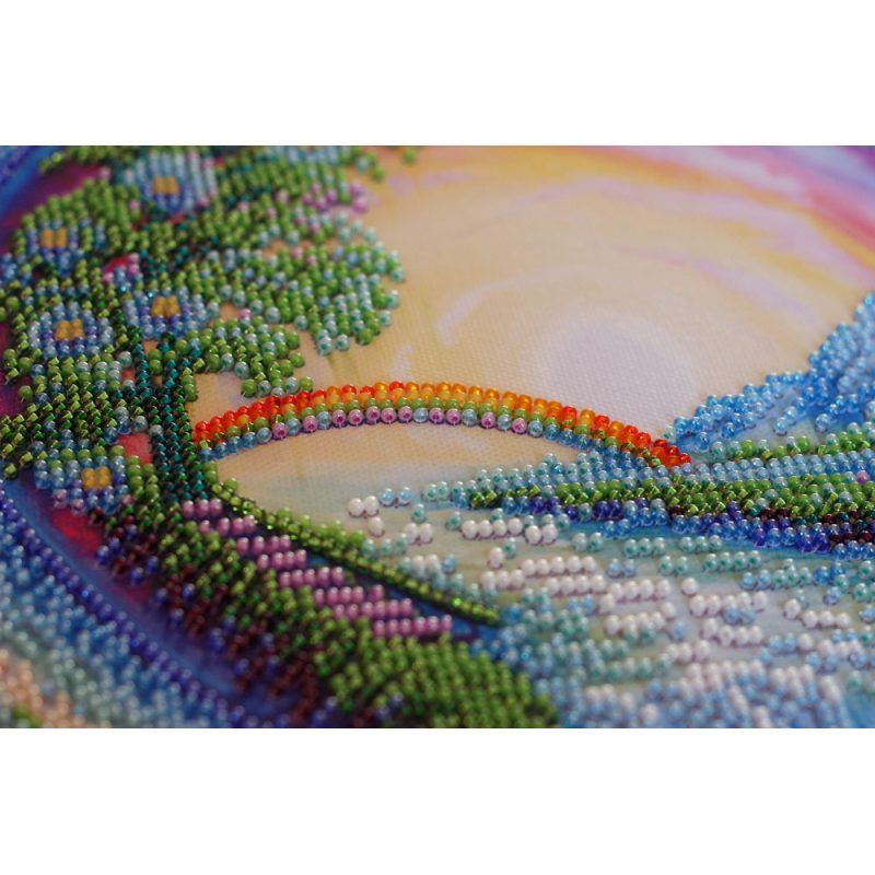Bead Embroidery Kit on Art Canvas "Crystal spray fly"