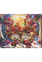 Bead Embroidery Kit on Art Canvas "Gentle glow"
