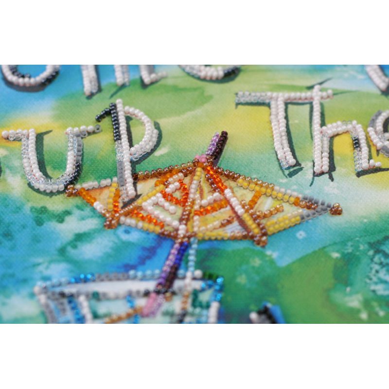 Bead Embroidery Kit on Art Canvas "Cocktail-party"