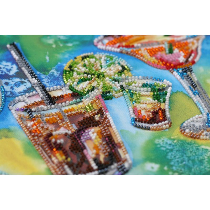 Bead Embroidery Kit on Art Canvas "Cocktail-party"