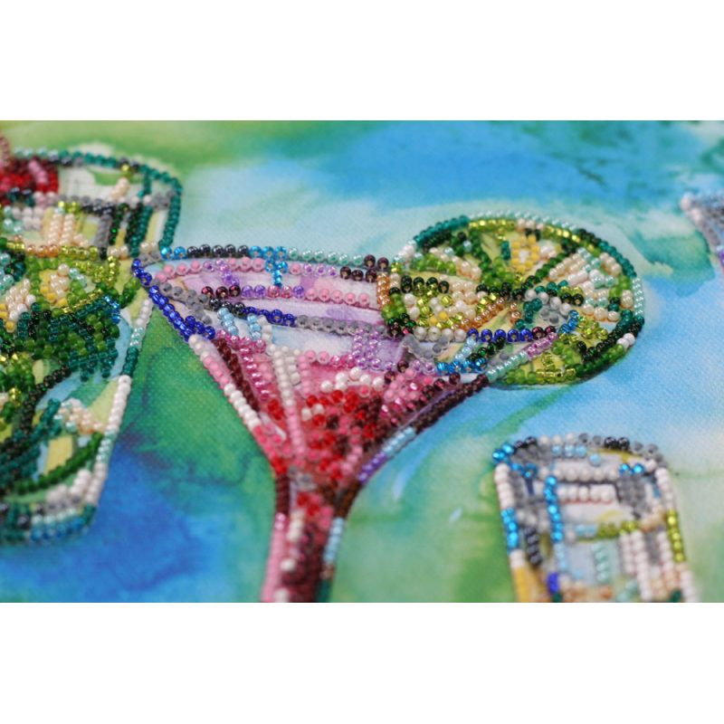 Bead Embroidery Kit on Art Canvas "Cocktail-party"