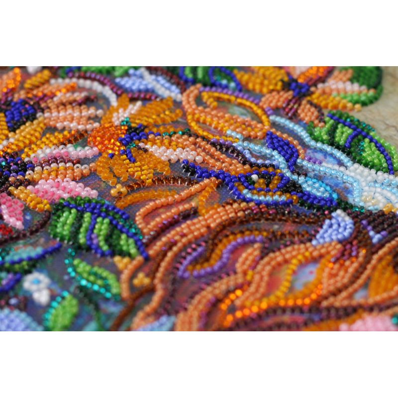 Bead Embroidery Kit on Art Canvas "Sun symbol"