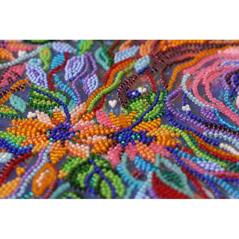 Bead Embroidery Kit on Art Canvas "Sun symbol"