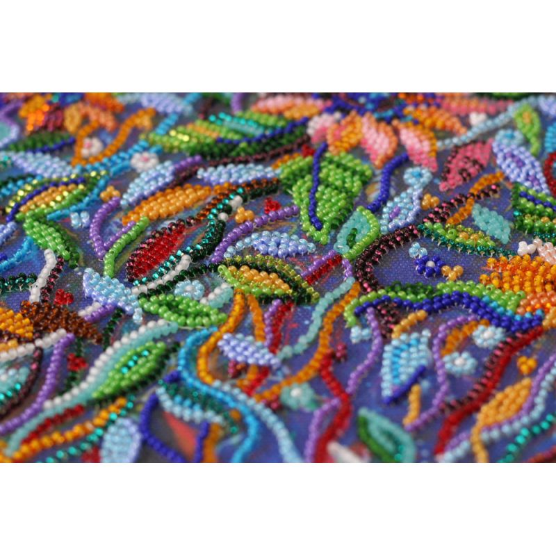Bead Embroidery Kit on Art Canvas "Sun symbol"