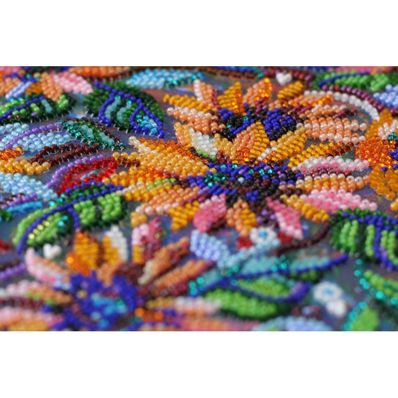 Bead Embroidery Kit on Art Canvas "Sun symbol"