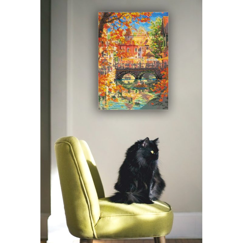 Bead Embroidery Kit on Art Canvas "Beauty of autumn"