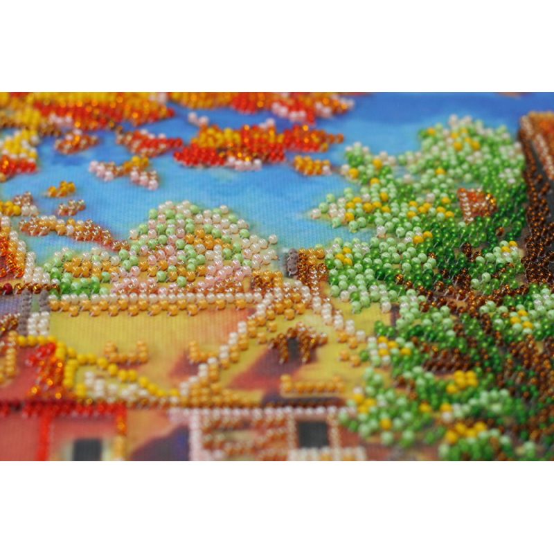 Bead Embroidery Kit on Art Canvas "Beauty of autumn"