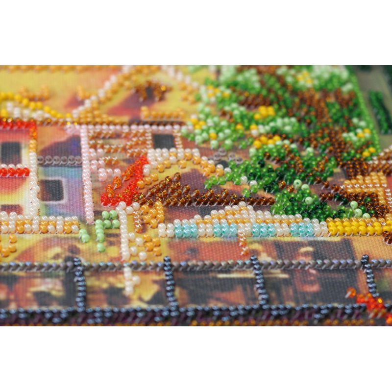 Bead Embroidery Kit on Art Canvas "Beauty of autumn"
