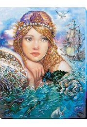 Bead Embroidery Kit on Art Canvas "Mermaid"