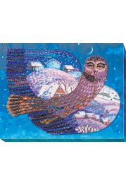 Bead Embroidery Kit on Art Canvas "On the wings of the night"