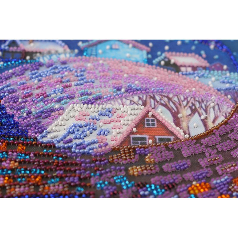 Bead Embroidery Kit on Art Canvas "On the wings of the night"