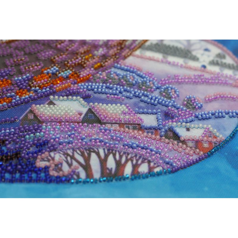 Bead Embroidery Kit on Art Canvas "On the wings of the night"