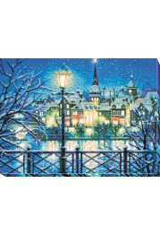 Bead Embroidery Kit on Art Canvas "Shining blue"