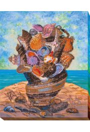 Bead Embroidery Kit on Art Canvas "The sea with you"