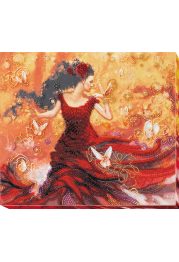 Bead Embroidery Kit on Art Canvas "Dancing light"