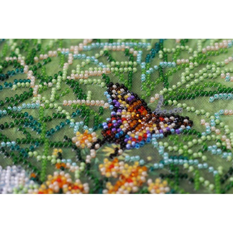 Bead Embroidery Kit on Art Canvas "In grass"