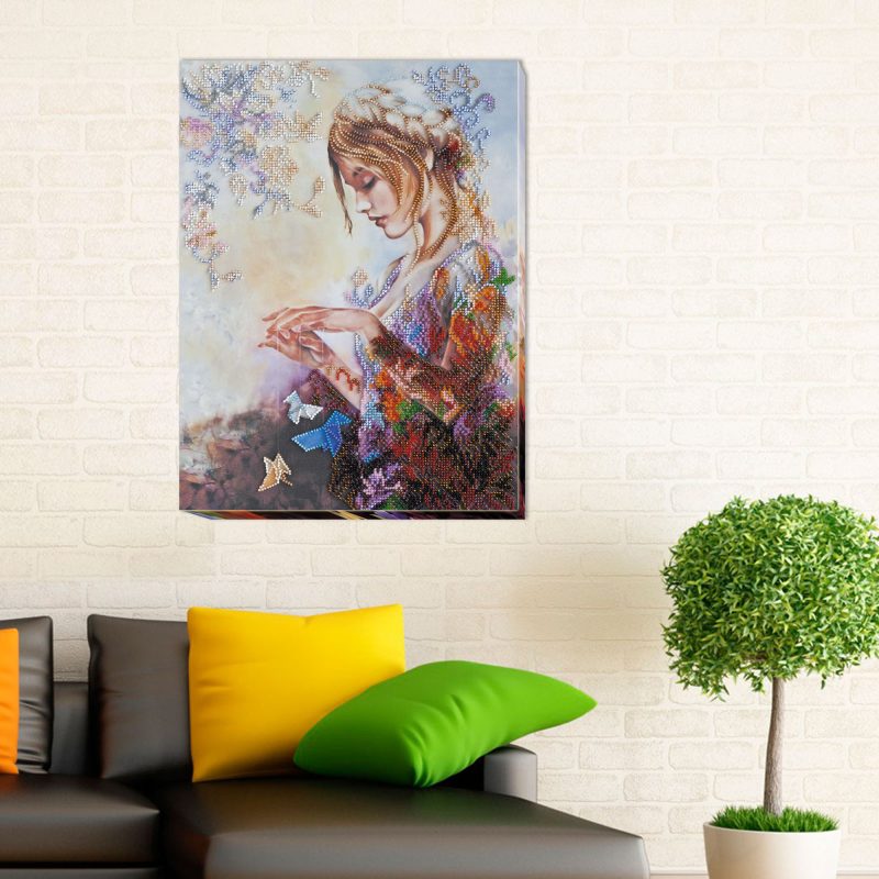 Bead Embroidery Kit on Art Canvas "Dreaming"