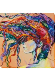 Bead Embroidery Kit on Art Canvas "Playful wind"