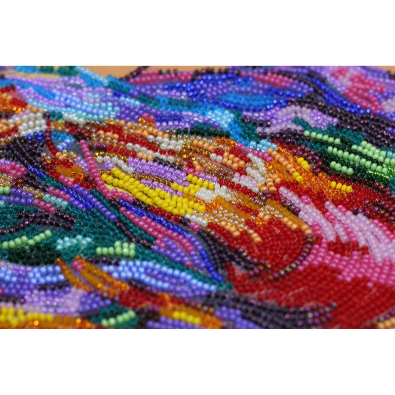 Bead Embroidery Kit on Art Canvas "Playful wind"
