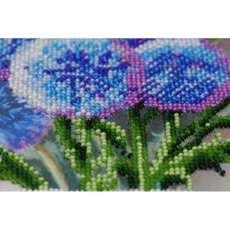Bead Embroidery Kit on Art Canvas "Blue balls"