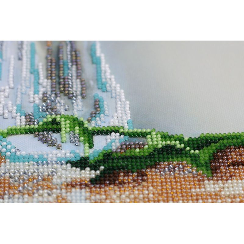 Bead Embroidery Kit on Art Canvas "Blue balls"