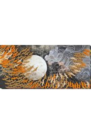 Bead Embroidery Kit on Art Canvas "Cranes"