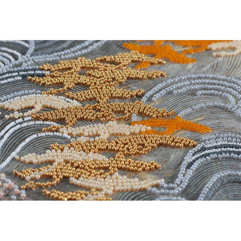 Bead Embroidery Kit on Art Canvas "Cranes"