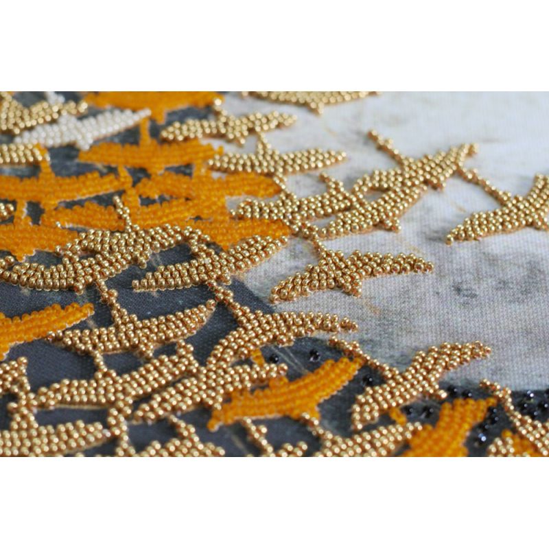 Bead Embroidery Kit on Art Canvas "Cranes"