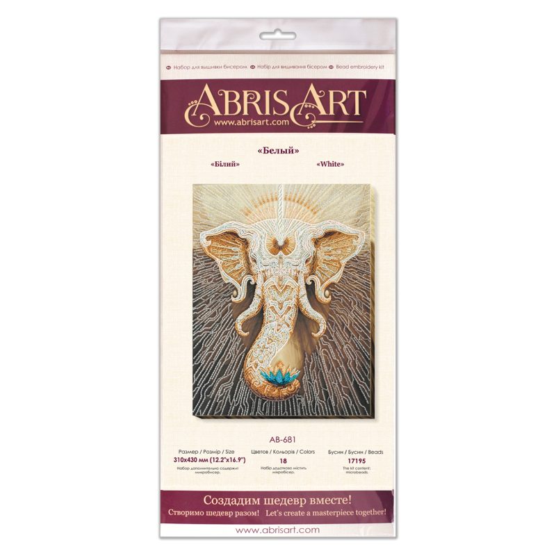 Bead Embroidery Kit on Art Canvas "White"