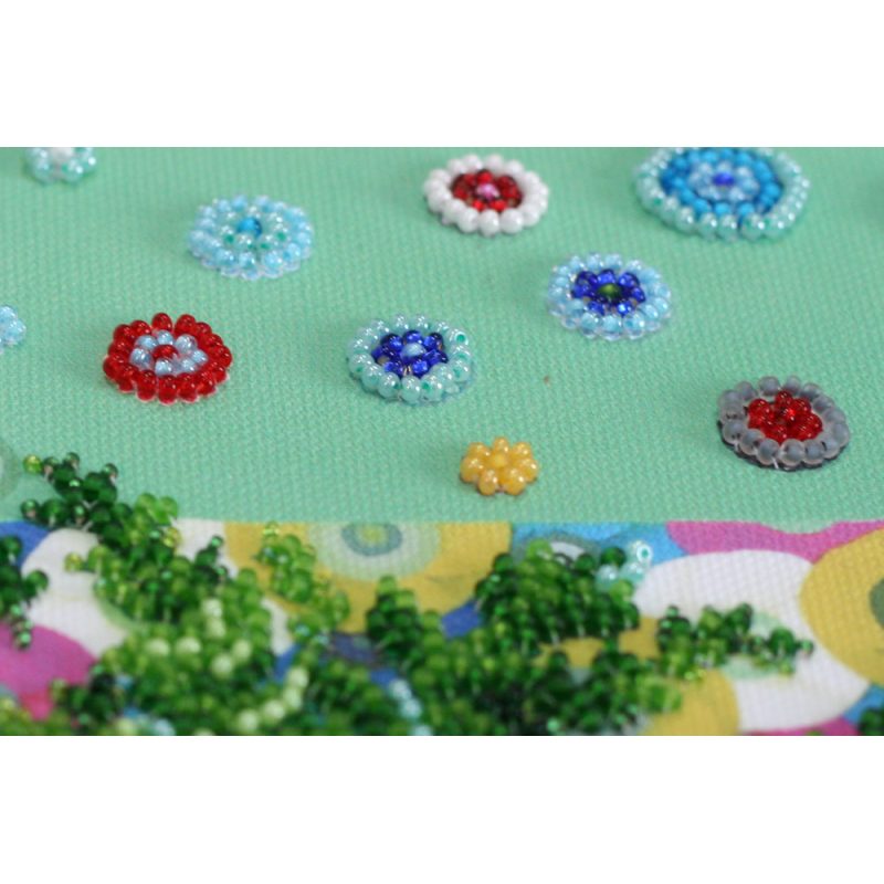 Bead Embroidery Kit on Art Canvas "Spring is coming - spring is the way!"