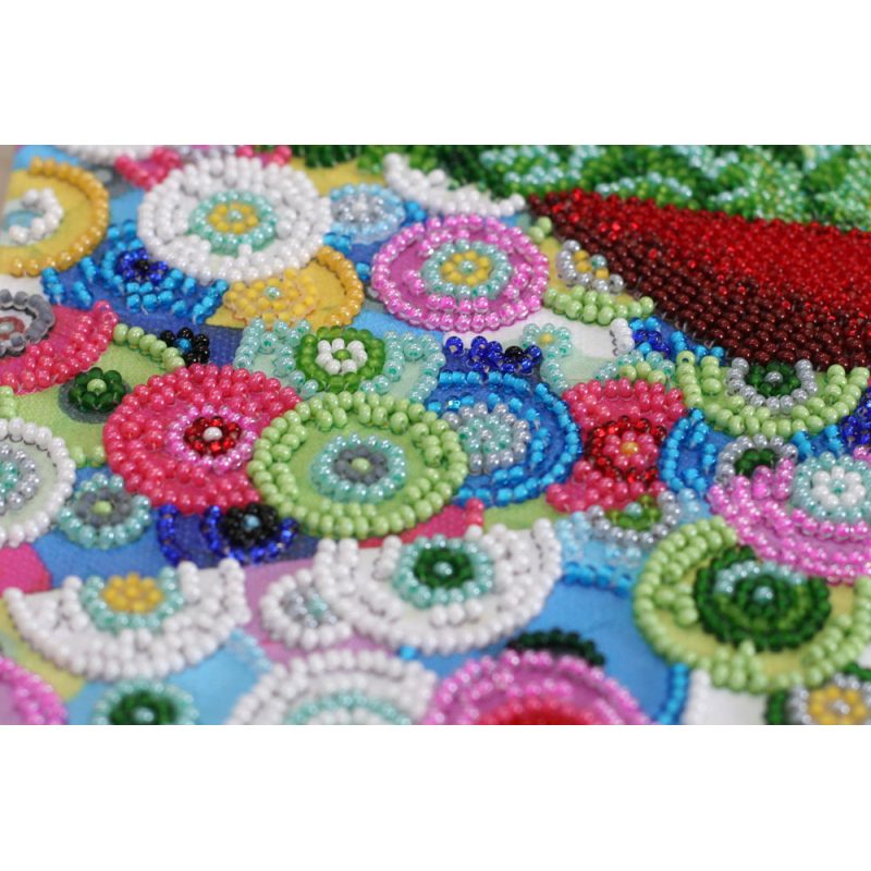Bead Embroidery Kit on Art Canvas "Spring is coming - spring is the way!"
