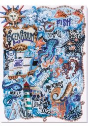 Bead Embroidery Kit on Art Canvas "Secrets of the ocean"