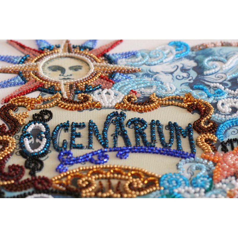 Bead Embroidery Kit on Art Canvas "Secrets of the ocean"