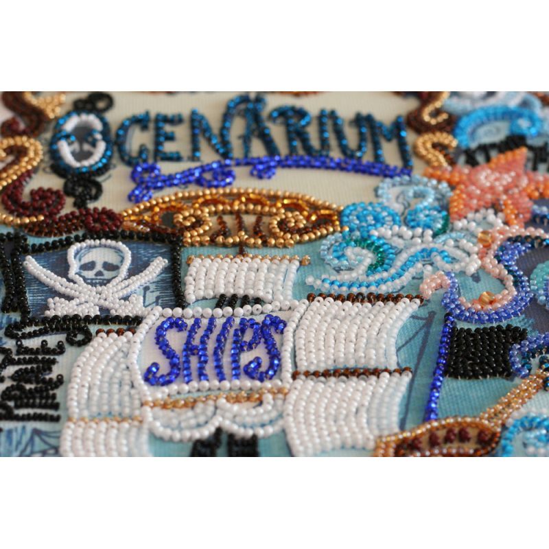 Bead Embroidery Kit on Art Canvas "Secrets of the ocean"
