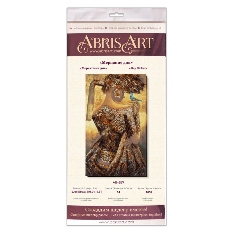 Bead Embroidery Kit on Art Canvas "Day flicker"