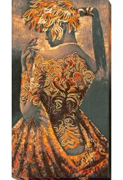 Bead Embroidery Kit on Art Canvas "Gold of the night"