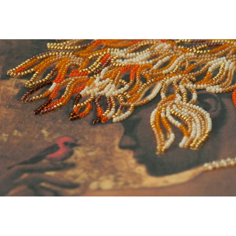Bead Embroidery Kit on Art Canvas "Gold of the night"