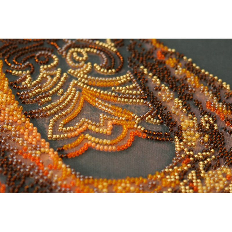 Bead Embroidery Kit on Art Canvas "Gold of the night"